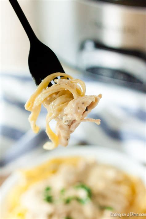 How to make crockpot chicken alfredo to a crockpot, add all of the ingredients except the dry pasta — chicken thighs, heavy cream, chicken broth, cream cheese, butter and seasonings. Easy Crock Pot Chicken Alfredo - Slow Cooker Chicken ...