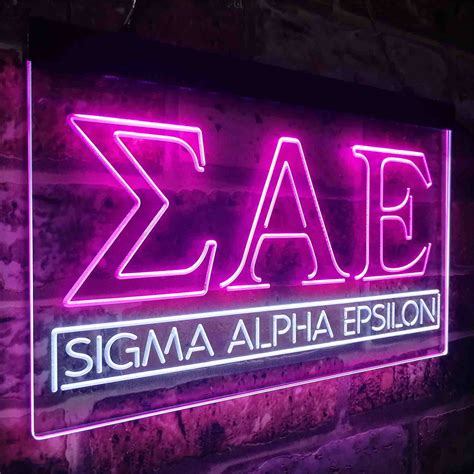 Sigma Alpha Epsilon Fraternity Greek Letter Organization Neon Sign For