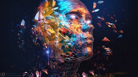 Hd Wallpaper Multicolored Human Face Artwork Wallpaper Digital Art