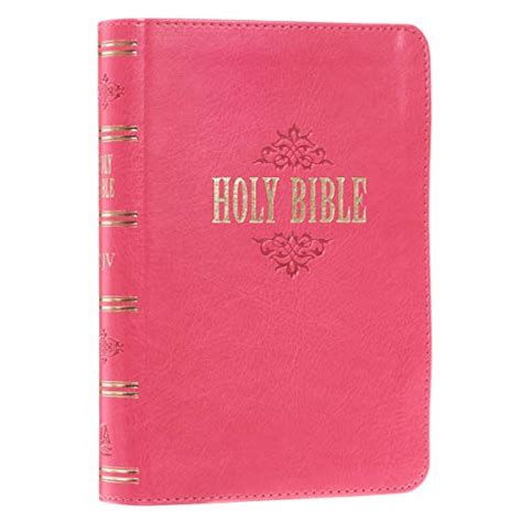 Kjv Holy Bible Large Print Compact Bible Pink Faux Leather Bible W