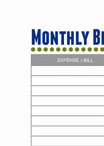 Monthly Bill Payment Log Printable Pdf Download