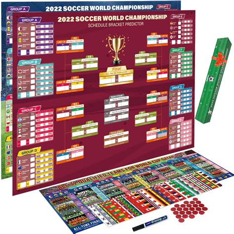 Buy Vaszu 2022 World Cup Soccer Game Wall Chart 25 X 35 Dual Sides
