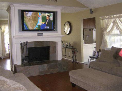 I love the way a tv mounted over the fireplace looks. Tv Mantels Mounted Above Fireplace - xlivelovethrivex