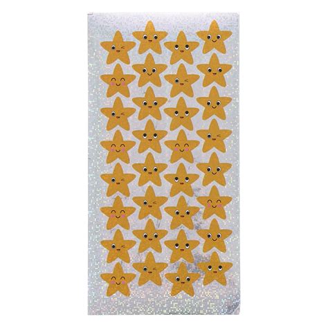 He1778911 Classmates Gold Sparkly Star Shape Stickers 22mm Pack