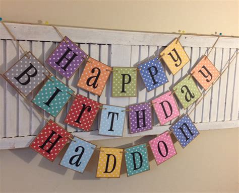 Birthday Banner With Personalized Name Bunting Garland Sign