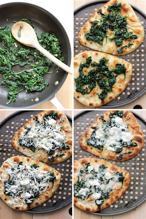 Packed with veggies and bursting with flavour. Flatbread Pizza with Spinach and Goat Cheese - Green ...