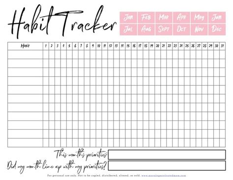 Free Printable Habit Tracker Template Printable Templates Web
