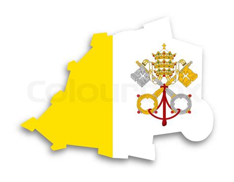 Karte Von Vatikanstadt Mit Flagge Gefüllt Stock Bild Colourbox