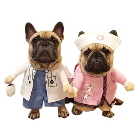 Doctor And Nurse Couple Funny Pet Costume For Dog Funny Pet Costumes