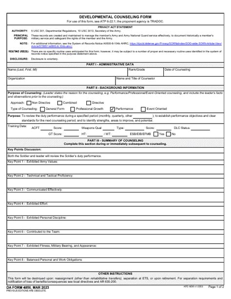 Da Form 4856 Download Fillable Pdf Or Fill Online Developmental