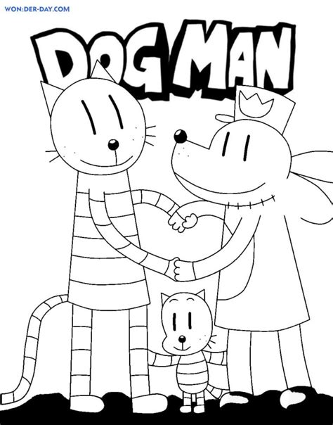 Dog Man Coloring Pages For Kids