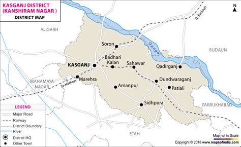 Kasganj Kanshiram Nagar District Map