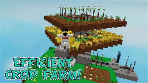 Making The Most Efficient Crop Farm In Roblox Sky Block Youtube