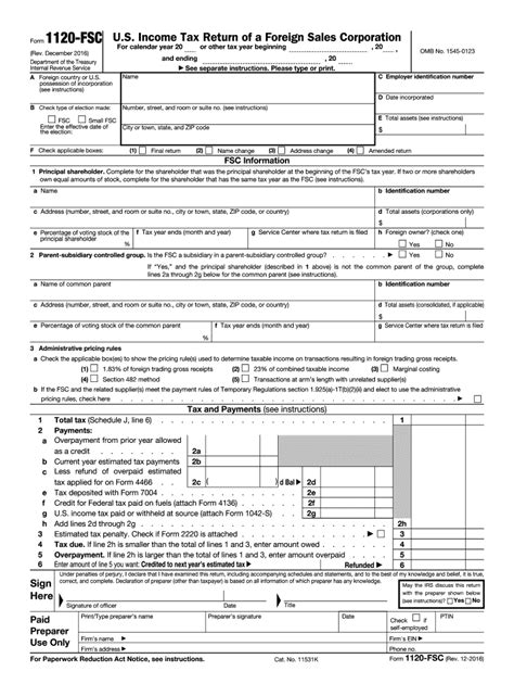 Share easily with ethernet networking. Form 1120 FSC Rev December Irs - Fill Out and Sign ...