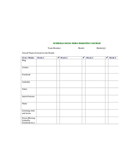 21 Social Media Calendar Template Free Word Excel Pdf Documents