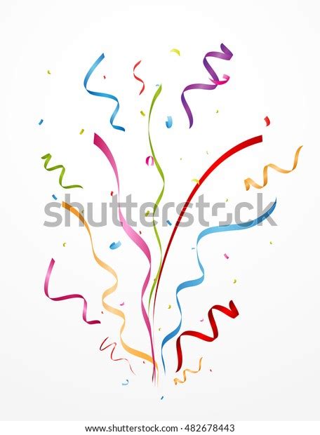 Colorful Celebration Confetti Ribbon Stock Vector Royalty Free 482678443