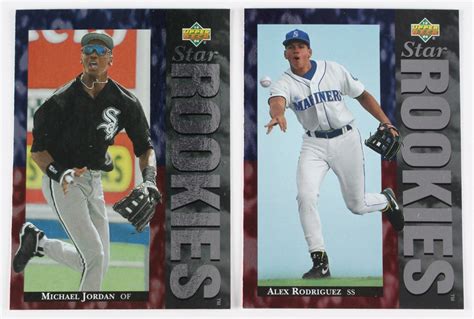 From the back of the card: Complete Set of (550) 1994 Upper Deck Baseball Cards with #19 Michael Jordan RC, #24 Alex ...