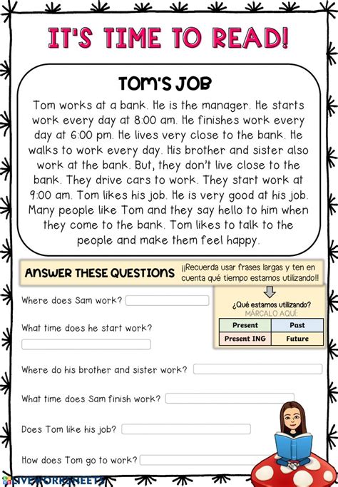 Present Simple Reading Interactive Worksheet In 2021 Free Reading