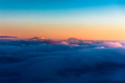 Hd Wallpaper Aerial View Of Sea Of Clouds Sky Sunset Sunrise Above
