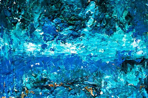 Close View Of Blue Abstract Painting · Free Stock Photo
