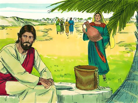 Freebibleimages Jesus Talks With Samaritan Woman Jesus Talks With A Samaritan Woman At A