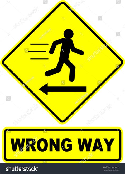 Wrong Way Sign Stock Vector Royalty Free 154638095 Shutterstock