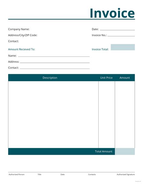 Free Editable Printable Invoice Template Printable Templates