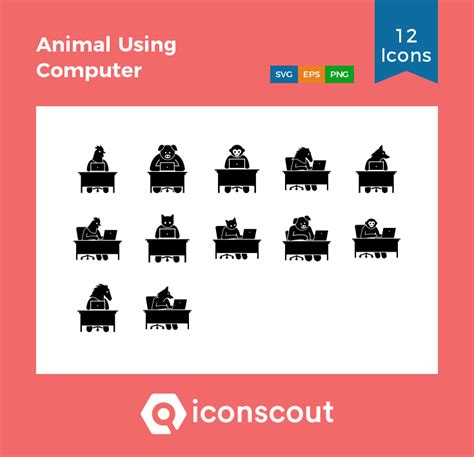 Download computer icons images and photos. Download Animal Using Computer Icon pack - Available in ...