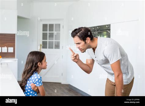 Father Scolding Daughter Stock Photo Alamy