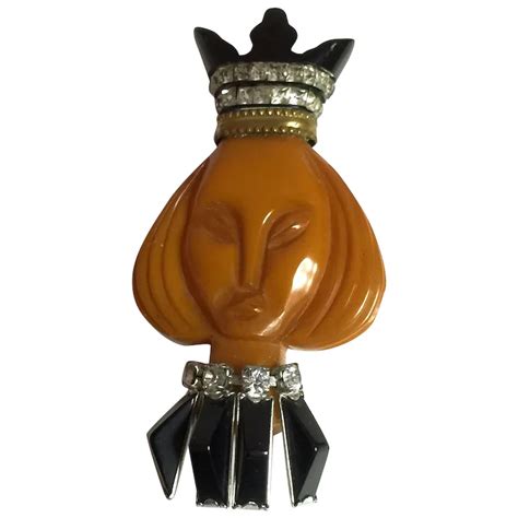 1930s Figural Bakelite Rare Heraldic Chess Set Series Bishop Clip Pin Ruby Lane