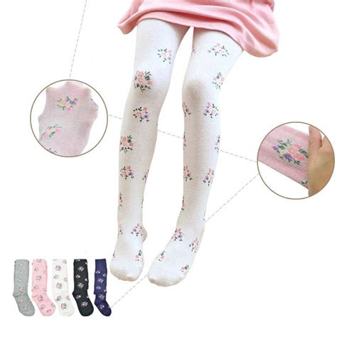 1pcs Flower Styles Polyester Cotton Elastic Children Tights And Stockings