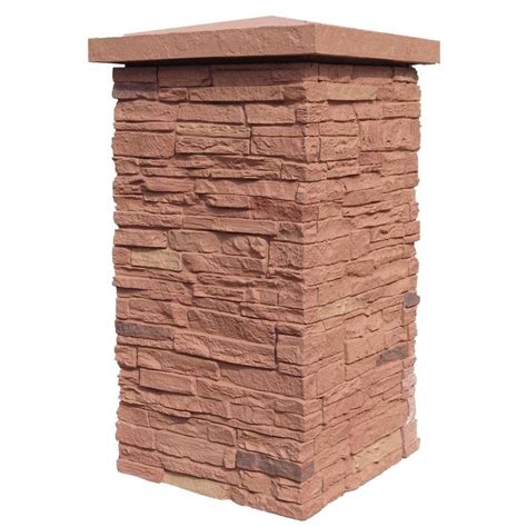 Nextstone Slatestone Column Wrap Arizona Red Faux Stone Veneer At