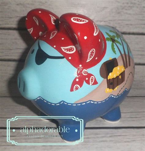 5 out of 5 stars. Pirate Bandana Piggy Bank in Blue, Navy, Red and Yellow ...