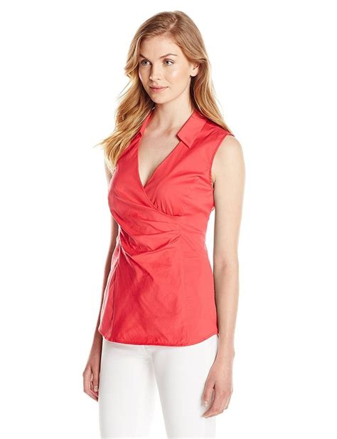 Womens Fit Solution Sleeveless Wrap Top Peony Cd11r5c4hit