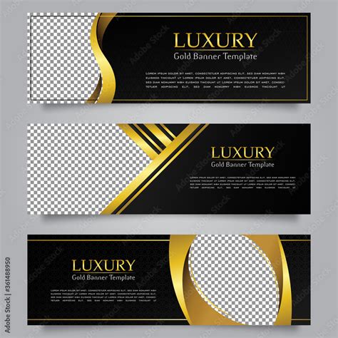Collection Of Luxury Modern Banner Design Templates Gold Banner