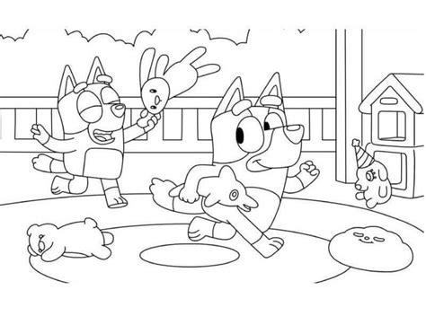 Bluey Beach Coloring Pages Clowncoloringpages