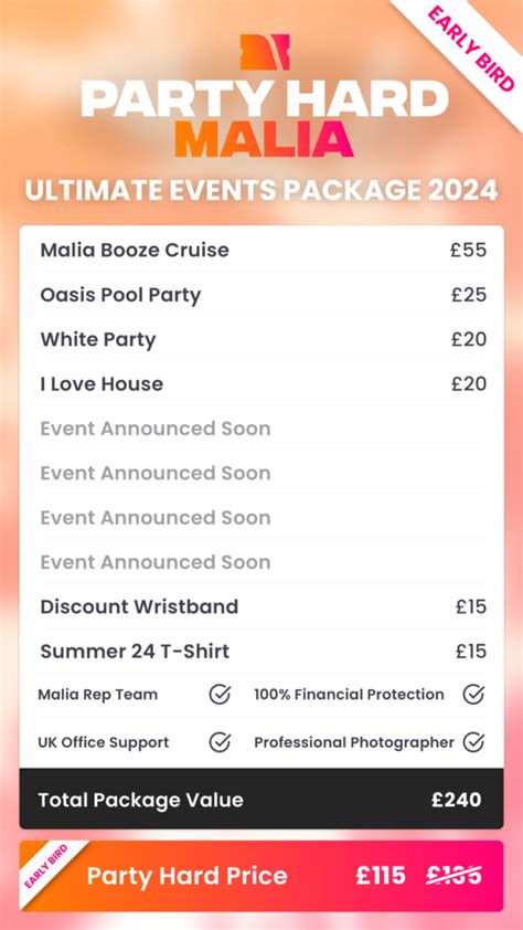 Malia Ultimate Events Package Party Hard Travel