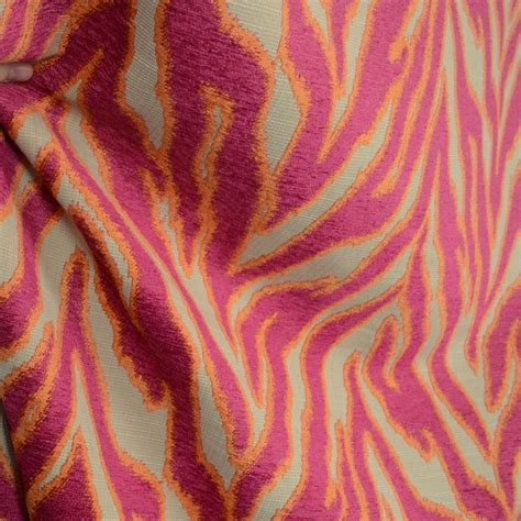 Katniss Hibiscus Red Orange Tiger Upholstery Fabric 713589329348 Ebay