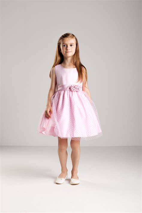 Sweet Pink Tulle Beading Dot Pattern A Line Short Flower Girl Dress For