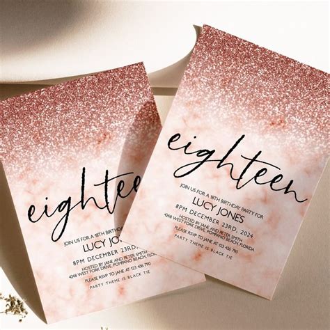 Two Pink And White Wedding Cards With Black Ink On Them Sitting Next To Each Other