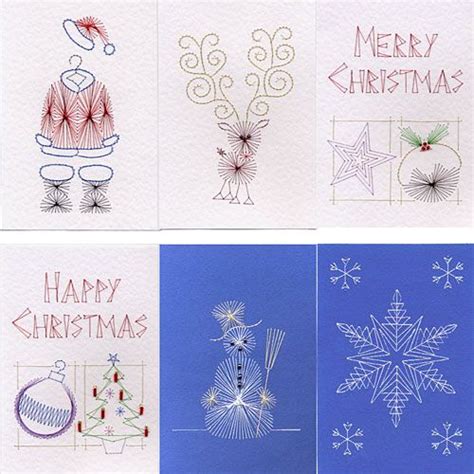 Stitching Cards Merry Christmas Present Pattern Stitching Cards