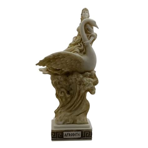 Aphrodite And Swan Greek Goddess Venus Statue Sculpture Handmade In Greece
