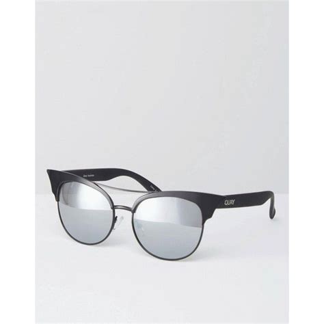 Quay Australia Zig Metal Silver Mirror Cat Eye Sunglasses 60 Liked