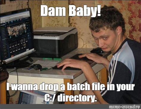 Meme Dam Baby I Wanna Drop A Batch File In Your C Directory