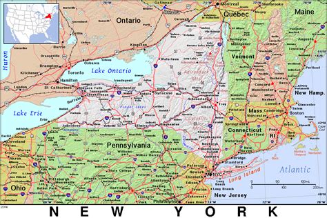 Map Of New York State Showing Cities And Towns Map Of World