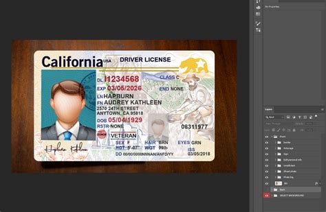 California Driver License Psd Template E T Card Store Bd