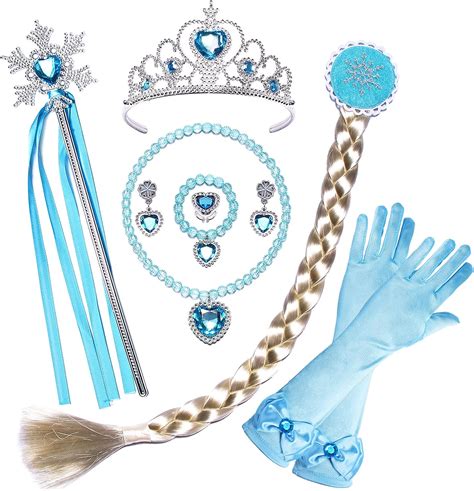 Princess Elsa Costume Dress Up Accessories Set With Gloves