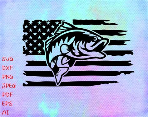 Fishing Distressed American Usa Flag Svg Fishing Svg America Etsy