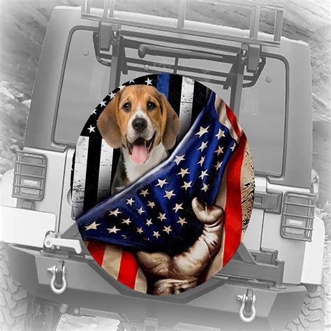 Beagle Inside American Flag Independence Day Spare Tire Cover Bugybox