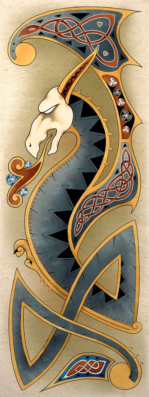 Celtic Art Poster Print Dragon Art Wall Decor Celtic Dragon Etsy